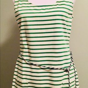 Boden Grren and White Tank Dress